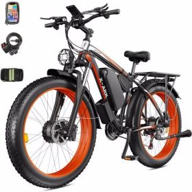 Electric Bike 2000W Dual Motor Fat Tire 26x4 Mountain Bike