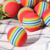 Outdoor Sport Golf Balls color Rainbow Stripe Balls FOAM Sponge plastic Golf Balls for Swing Practice Training Balls 20Pcs/bag