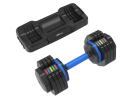 Adjustable Dumbbell - 55lb Single Dumbbell with Anti-Slip Handle, Fast Adjust Weight by Turning Handle with Tray