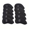 10pcs New High Quality Meshy Golf Iron Covers One Sided Numbers Right Hand Golf Iron Club Head Covers Set 4; 5; 6; 7; 8; 9; P; A; S; X Black