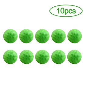 10Pcs Golf Balls PU Foam Elastic Indoor Outdoor Golf Practice Driving Range Children Putting Golf Supplies (Color: Green, Ships From: CN)