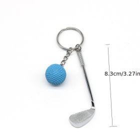 1PCS Golf Key Chain Pendant Schoolbag Backpack Pendant Small Gift Golf Creative European And American Metal Pendant Crafts (Color: Blue)