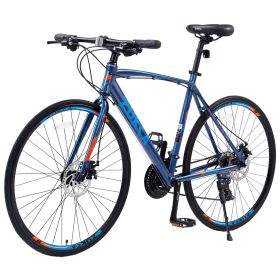 24 Speed Hybrid bike Disc Brake 700C Road Bike For men women's City Bicycle (Color: as Pic)