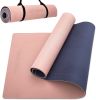 COOLMOON 1/4 Inch Extra Thick Yoga Mat Double-Sided Non Slip,Yoga Mat For Women and Men,Fitness Mats With Carrying Strap,Eco Friendly TPE Yoga Mat