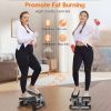 Steppers for Exercise, Stair Stepper with Resistance Bands, Mini Stepper with 330LBS Loading Capacity, Hydraulic Fitness Stepper with LCD Monitor