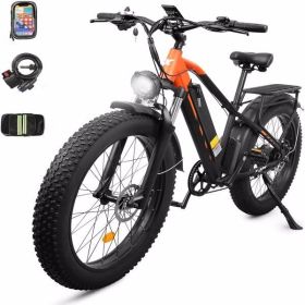 Electric Bike 1000W Motor Fat Tire 26x4 Mountain Bike (Color: as picture)