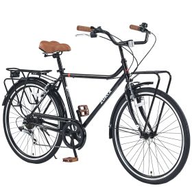 7 Speed, Steel Frame, Multiple Colors 26 Inch Vintage Style Bike,Retro Commute Bike for Women and Men (Color: as Pic)