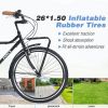 7 Speed, Steel Frame, Multiple Colors 26 Inch Vintage Style Bike,Retro Commute Bike for Women and Men