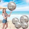 Inflatable Beach Ball; 16/24 In Pool Toys Balls; Giant Confetti Glitters Inflatable Clear Water Ball; Swimming Pool Water Beach Toys Outdoor; Summer B