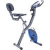 Folding Exercise Bike, Fitness Upright and Recumbent X-Bike with 16-Level Adjustable Resistance, Arm Bands and Backrest